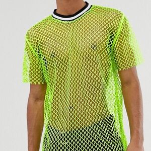 ASOS neon mesh shirt mens